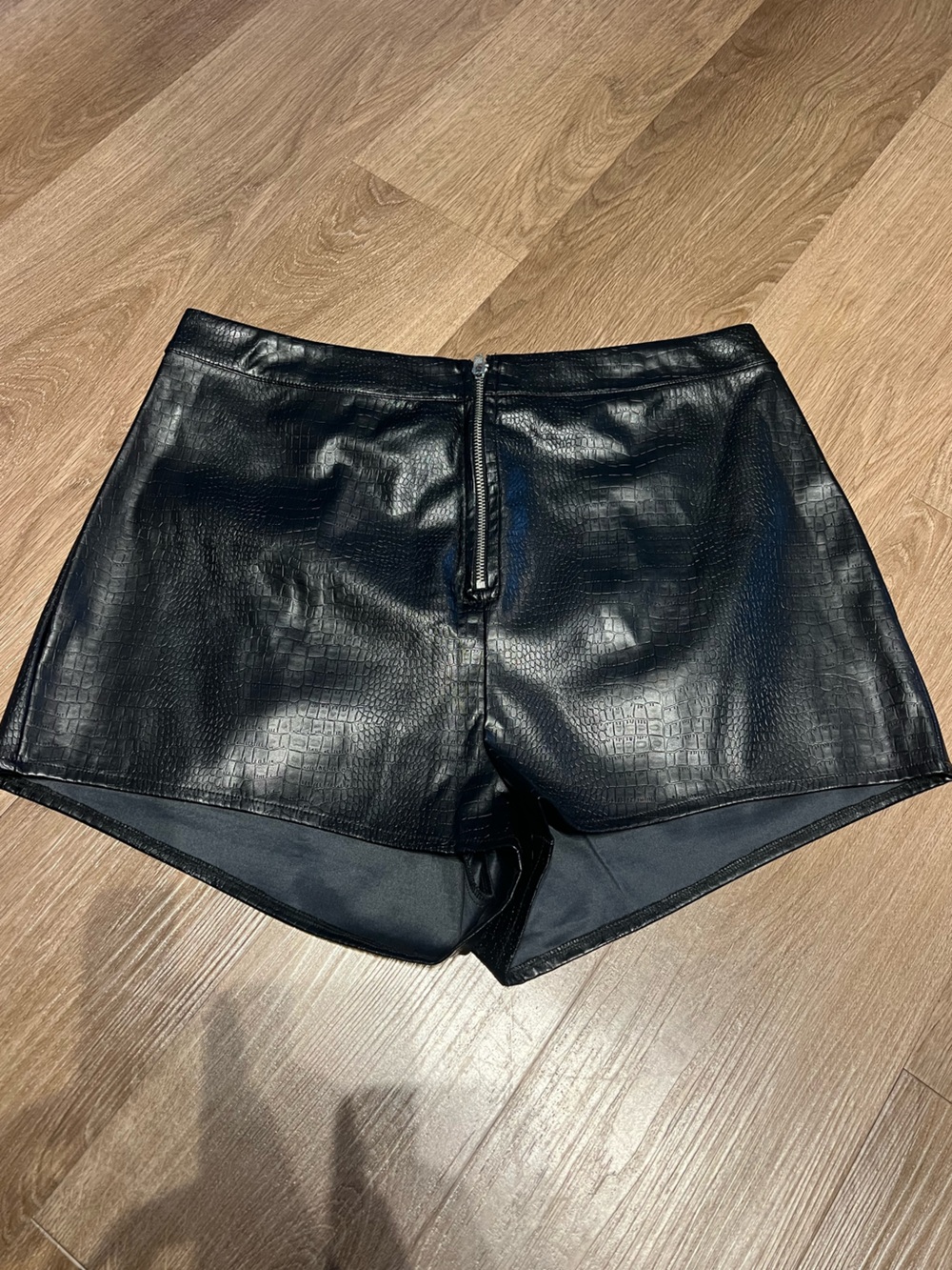superdown Black Faux Leather High-Waist Shorts